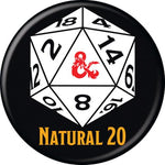 D&D Natural 20 1 1/4" Button