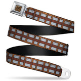 STAR WARS CHEWBACCA FACE CLOSE-UP FULL COLOR BROWN SEATBELT BELT - STAR WARS CHEWBACCA BANDOLIER BOUNDING BROWNS/GRAY WEBBING