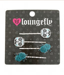 LOUNGFLY SUGAR SKULLS WITH TURQUOISE FLOWERS HAIRPINS