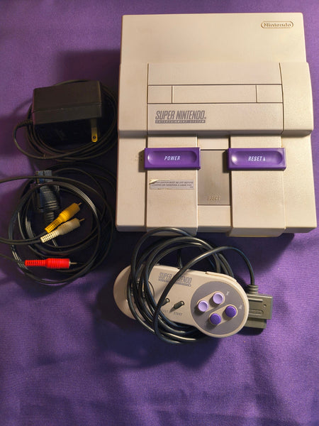 Super NES System with wires and 1 controller
