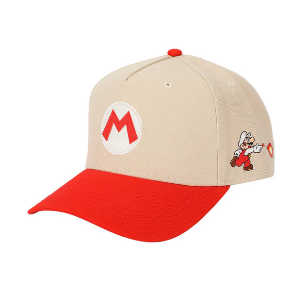 Super Mario Bros Fire Mario White & Red Retro Grandpa Snapback Hat
