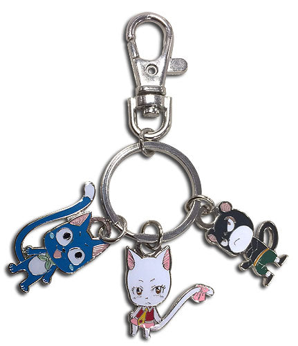 FAIRY TAIL - HAPPY, CARLA AND LILY METAL KEYCHAIN