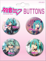 Vocaloid Hatsune Miku 4 Button Set