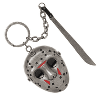 Friday the 13th Jason Voorhees Mask 3-D Keychain with Machete Keychain