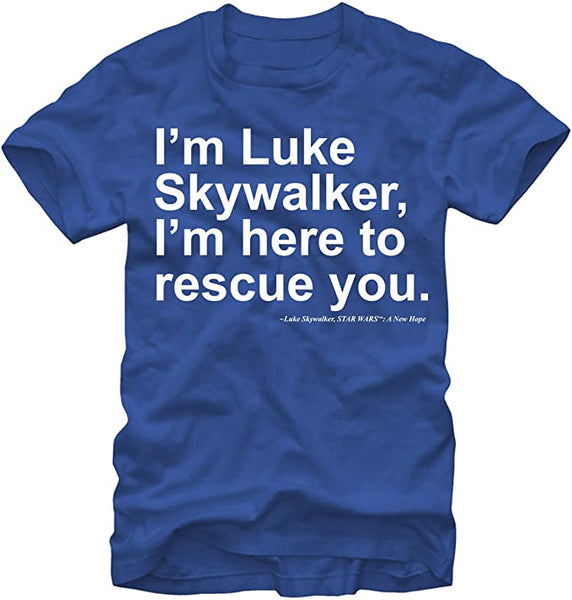 Star Wars Luke Skywalker Here to Rescue You Adult Shirt