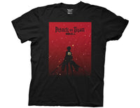 ATTACK ON TITAN SILHOUETTE ON RED ADULT T-SHIRT