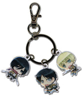 ATTACK ON TITAN - EREN, ARMIN & MIKASA SD METAL KEYCHAIN