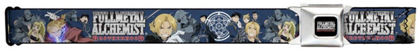 Fullmetal Alchemist Brotherhood Seatbelt Belt - Characters Collage Blue