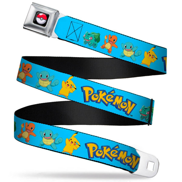 Pokemon Kanto Starter Pokémon & Pikachu Seatbelt Belt by Buckle-Down