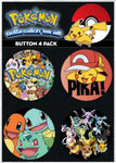 Pokemon 4 Pack Button Collector Set - Set B - Pikachu and Groups