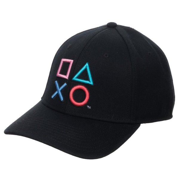 Playstation 3D Embroidered Buttons Flex Fit Hat