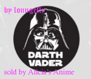 Star Wars 1 1/4 inch Button by Loungefly - Darth Vader Black and White Helmet with Text