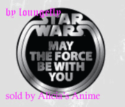 Star Wars 1 1/4 inch Button by Loungefly - May The Force Be With You - Silver Logo