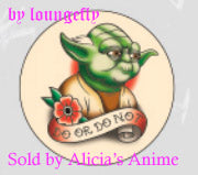 Star Wars 1 1/4 inch Button by Loungefly - Yoda Tattoo Style - Do or do not