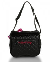 HELLO KITTY BLACK QUILTED FACE CROSS BODY BAG