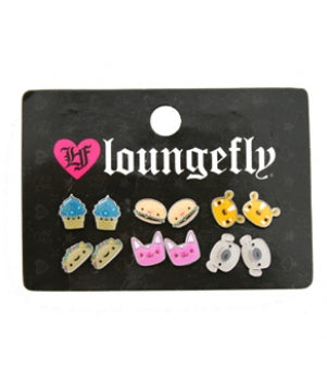 LOUNGEFLY ANIMALS AND FOOD EARRING PACK