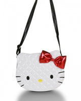 HELLO KITTY WHITE QUILTED FACE CROSS BODY BAG